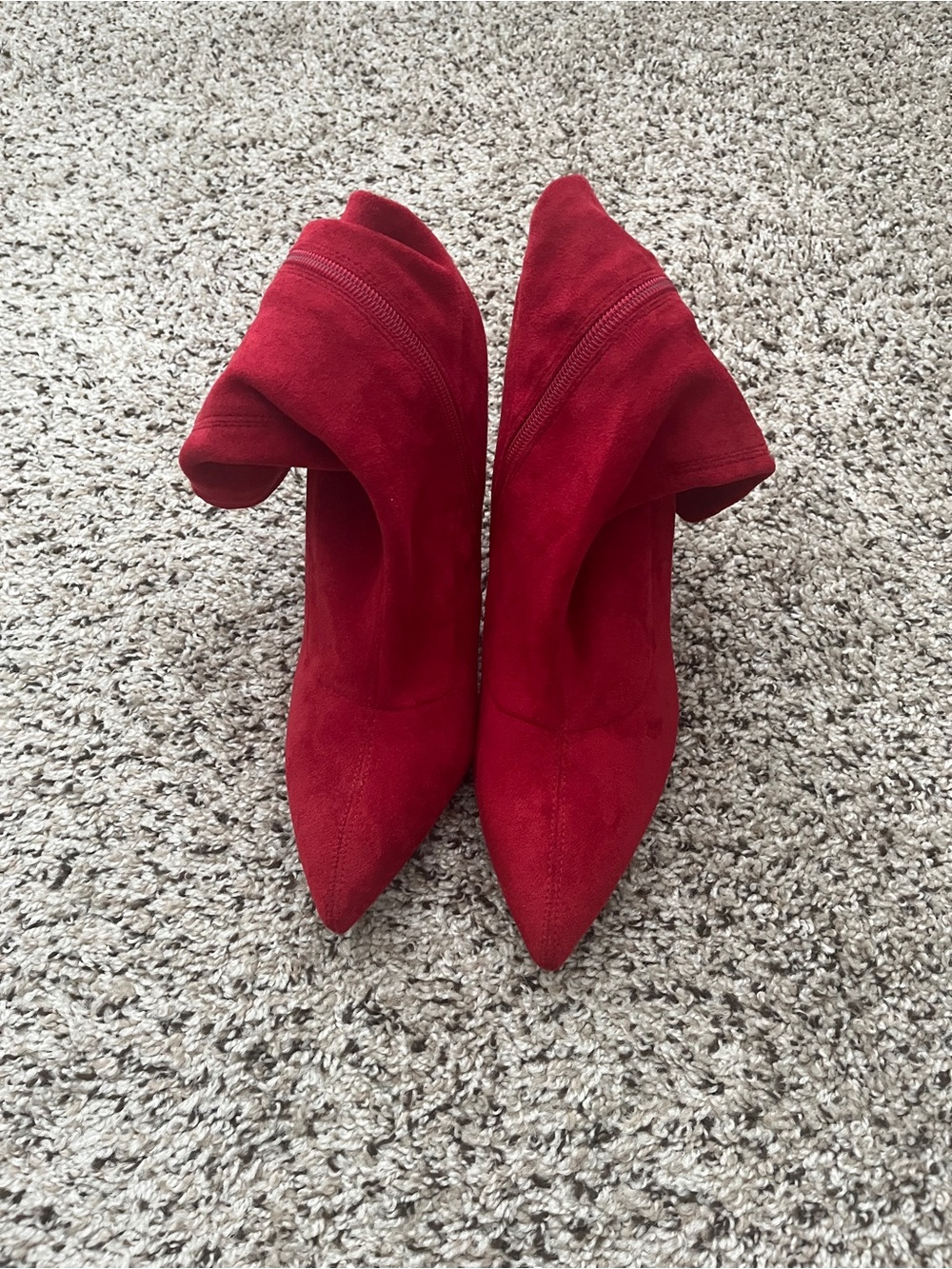 Women’s Red Pointed-Toe Heel Boots